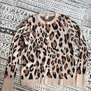 Leopard Print Sweater - Tan and Black